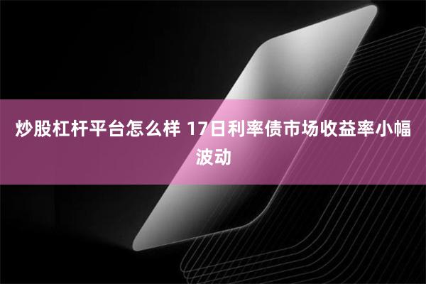 炒股杠杆平台怎么样 17日利率债市场收益率小幅波动