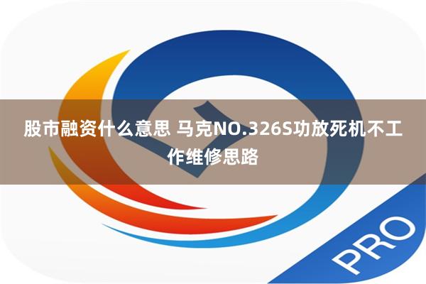 股市融资什么意思 马克NO.326S功放死机不工作维修思路