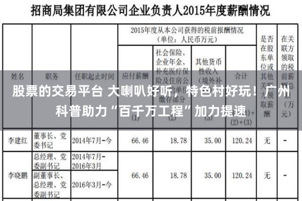 股票的交易平台 大喇叭好听，特色村好玩！广州科普助力“百千万工程”加力提速