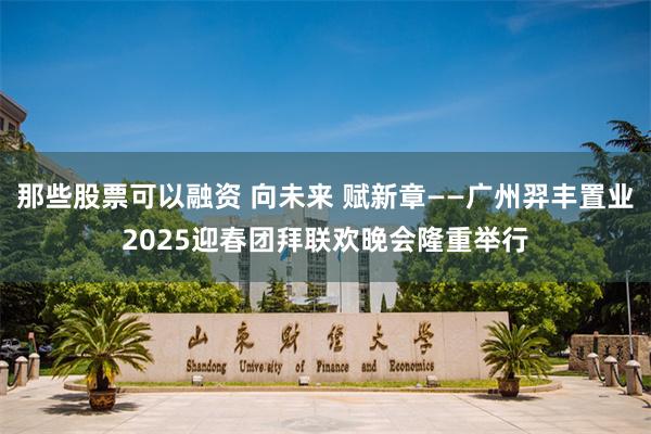 那些股票可以融资 向未来 赋新章——广州羿丰置业2025迎春团拜联欢晚会隆重举行